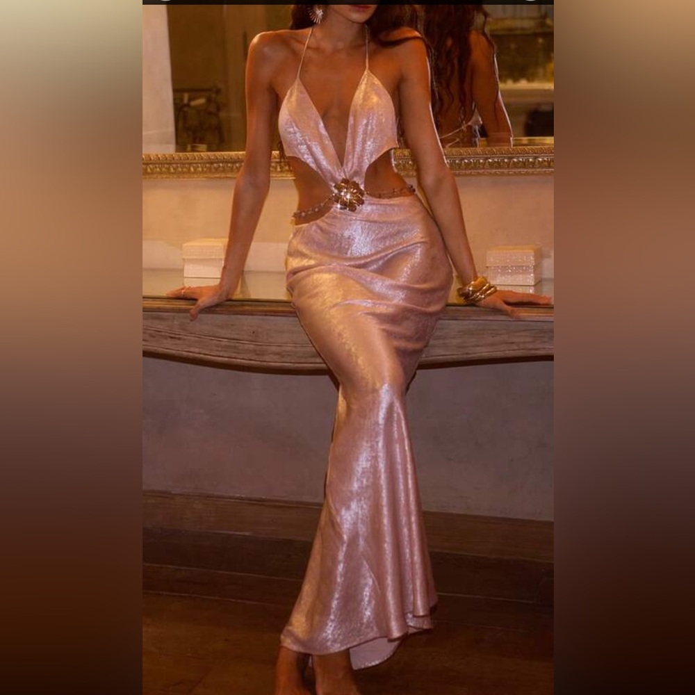 Elegant Metallic Evening Gown